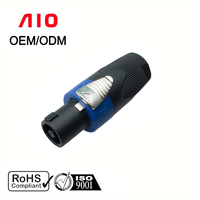 AIO Kingsun XLR Plug 4 Pole Speaker Spkon Male Screw Connector Plugs PA Amplifier Audio Cable Lead Audio Connector