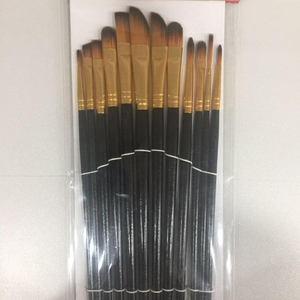 Fábrica al por mayor personalizado profesional 6 uds mango de <span class=keywords><strong>madera</strong></span> roja Nylon artista cepillo conjunto aceite acrílico acuarela pinturas cepillo - Product Image 5