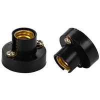 E10 E12 E14 Screw Conversion Flat LED Lamp Holder PC Copper 5A Bedroom Small Led Lighting Head Base Socket 220V Black