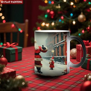 Heat Sensitive <b>Ceramic</b> <b>Mug</b> 11oz Frosted Black Christmas Design Gift Cup - Product Image 2