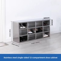 Armoire à chaussures commerciale en acier inoxydable, design moderne et minimaliste, casier multi-portes pour salle de sport avec serrure