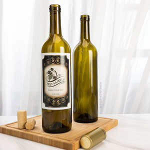Bouteille de vin rouge <span class=keywords><strong>Bordeaux</strong></span> en verre de 0,75 litre à col long et goulot en liège, vente en gros Chine, avec étiquette personnalisée - Product Image 2