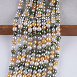Perlas Sueltas de Agua Dulce Naturales de 9-11 mm al por Mayor, Cuentas Edison de Color Brillante, Accesorios para Collares DIY, Chapadas - Product Image 1