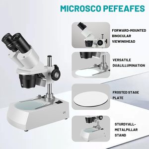 Microscopio Binoculare <span class=keywords><strong>Stereo</strong></span> ZT100 con Oculari WF10x WF20x, Ingrandimento 10X-80X, Sorgente Luminosa <span class=keywords><strong>LED</strong></span> Superiore e Inferiore, Supporto a Colonna 120V - Product Image 2