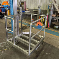 Plateforme élévatrice pneumatique professionnelle en acier inoxydable 304 pour abattage de bétail, support de travail robuste pour abattoir