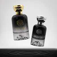 Emballage personnalisé, flacon de parfum transparent noir de 30 ml, 50 ml, 100 ml, flacon de parfum vide en verre de luxe avec boîte cadeau cylindrique