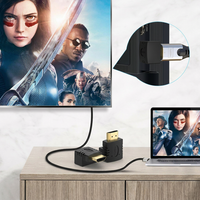 Adaptateur DisplayPort 1.2 coudé à 90 degrés, convertisseur DP mâle vers femelle vers le haut et vers le bas pour carte graphique d'hôte PC