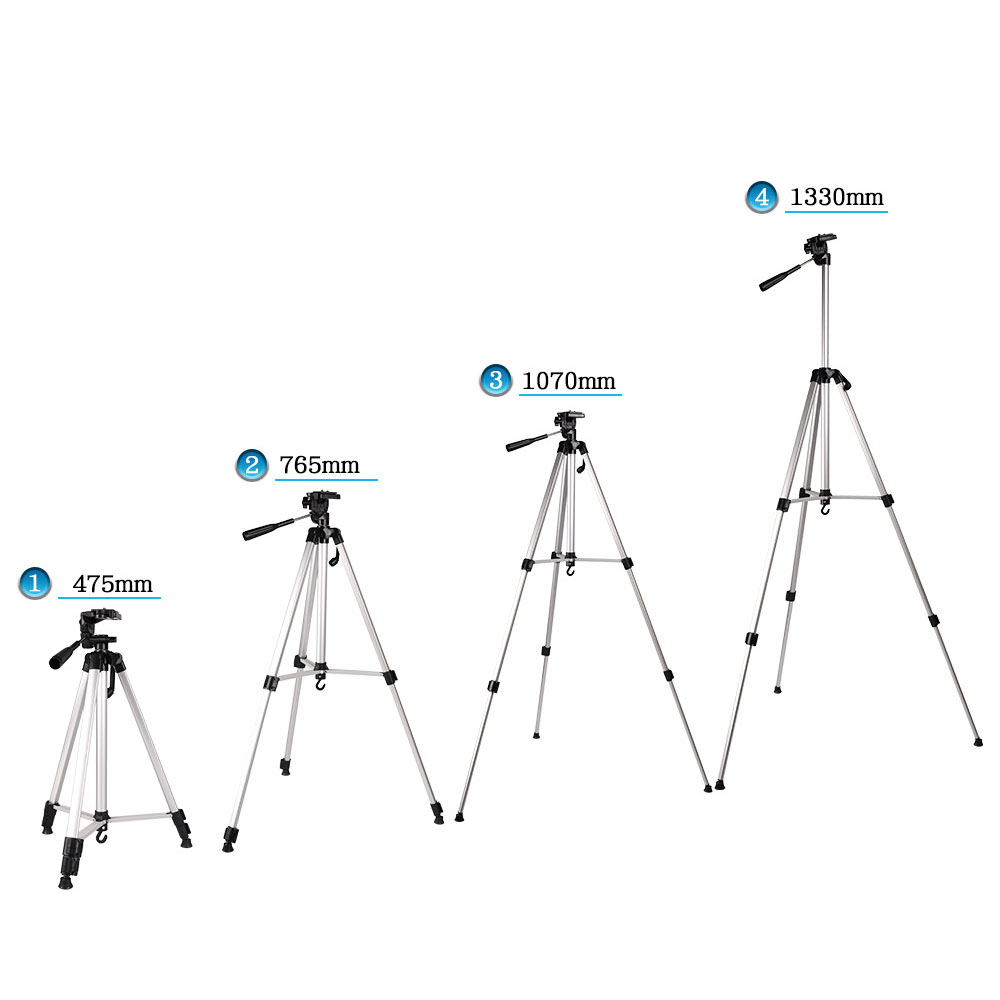 Lightweight 330A Tripod Travelling Camera Tripod Stand Aluminum Alloy with Rocker Arm DSLR Camera Fishing Lamp Ring Light Stand