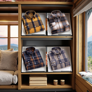 Camisa Casual <span class=keywords><strong>de</strong></span> Invierno para Hombre, 100% Algodón, Tejido a Cuadros, Antibolitas, Corte Holgado, <span class=keywords><strong>Peso</strong></span> <span class=keywords><strong>de</strong></span> Tela 220g, Estilo Coreano, Manga Larga, Talla XXXL - Product Image 1