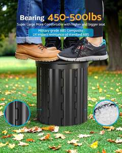 <span class=keywords><strong>Toilette</strong></span> portable 15\" avec porte-<span class=keywords><strong>papier</strong></span> amovible amélioré, capacité de charge de 450 lb, 3 mm pour le <span class=keywords><strong>camping</strong></span>, les voyages en voiture, les <span class=keywords><strong>camping</strong></span>-cars, les tentes, la plage, les camions - Product Image 3