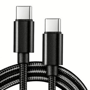Nylon Braid Fast Charging Data <b>Cable</b> 1M Type-C to Type-C Fast Charging <b>Cable</b> for Phone Tablet - Product Image 1