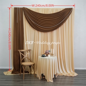 Champagne and coffee Series Stretch Milk Silk <b>Backdrop</b> Wedding <b>Backdrop</b> Drape Ceiling Drapery for Birthday <b>Party</b> Decoration - Product Image 2