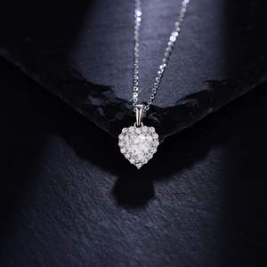 1.2 Carat Pure Silver Rhodium Plated <b>Moissanite</b> Necklace 7x7mm Exquisite Luminous Stone Chain 7mm Trendy Unisex Fashion <b>Jewelry</b> - Product Image 3