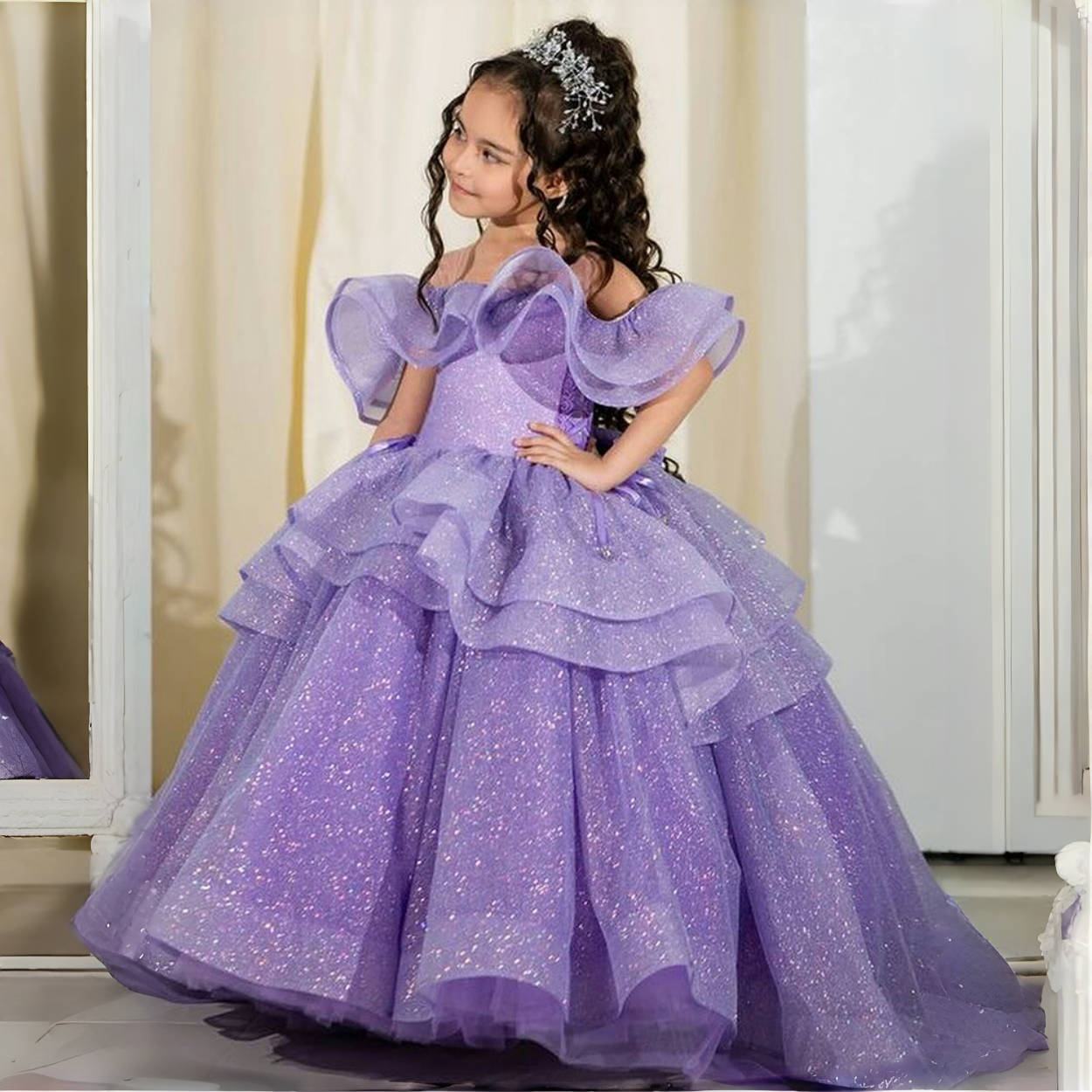 Ball Gown Purple Baby Clothes Flower Girl Purple Dress|Birthday