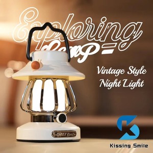 Outdoor Vintage Camp Lamp Stepless Dimming Tent <b>Light</b> with Hook Atmosphere <b>Light</b> 3 Lighting Modes Portable Lantern <b>Table</b> Lamp - Product Image 2