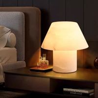 Lampe de table HZX moderne en onyx naturel, surface en marbre poli flexible, finition adoucie, pour intérieur/extérieur, batterie pour chambre à coucher, villa