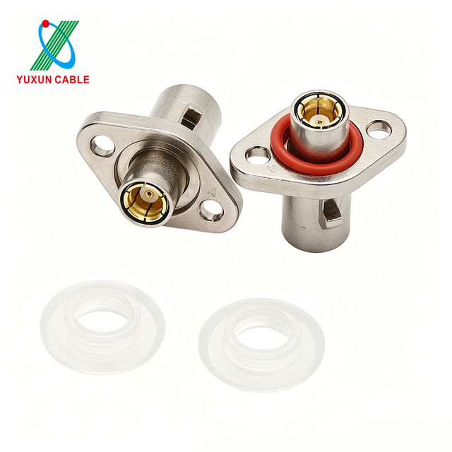 Panel Mount Waterproof Automotive Fakra Male to SMB Female RF Coaxial Connector for Compatible TE 1-2390730-4