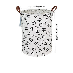 ตะกร้าผ้าพับได้คุณภาพสูง กันน้ำ สำหรับใส่ผ้าสกปรก ทำจากผ้าแคนวาส - Product Image 2