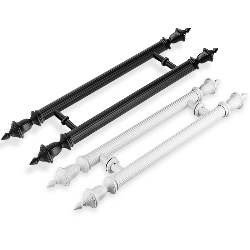 High Quality Durable Straight Grain Tube Titanium Rose Gold Flower Head Modern Glass Handle Stainless Steel Door Handle38