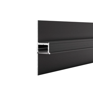 Hợp kim nhôm hình vòng cung <span class=keywords><strong>Led</strong></span> chân tường ván chân tường H60 mm Silicone khuếch tán kênh tuyến tính dải ánh sáng cho khách sạn tầng tường góc - Product Image 1