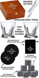 Design Whiskey Glass <b>Gift</b> <b>Set</b> with Engraved Logo | Decanter & 2 Glasses Boxed | Luxury Hotel Amenity Supplier - Product Image 6
