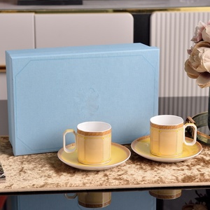 Simple European Style Floral Afternoon <b>Tea</b> <b>Set</b> with 200ml Green Bone China <b>Coffee</b> Cup and Saucers - Product Image 4