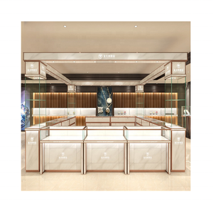 Luxury Design Pedestal Glass Showcase Cabinet Watch Kiosk <b>LED</b> <b>Lighting</b> Waterproof Finish Aluminum Gold/Silver Marble Design - Product Image 1
