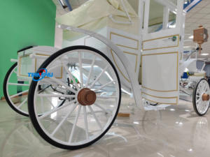 Rainha branca Cinderela Abóbora Cavalo Transporte Gracioso Real Treinador para o Casamento Casamento Sonhador Branco Princesa Buggy - Product Image 6