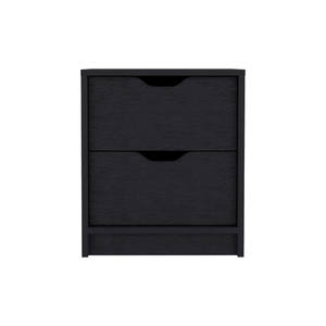 Basilea 2 <b>Drawer</b> Nightstand Black <b>Storage</b> Side Table Pull Out System - Product Image 2