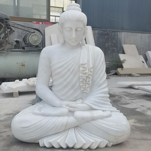 Statue de <span class=keywords><strong>bouddha</strong></span> riant en marbre de sculpture à la main en pierre religieuse à bas prix <span class=keywords><strong>pour</strong></span> l'intérieur et l'extérieur - Product Image 2