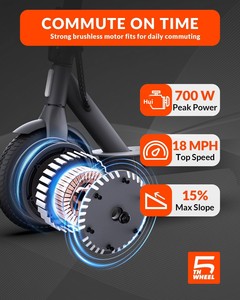 Patinete eléctrico 5th Wheel <span class=keywords><strong>V30Pro</strong></span> con llantas de 10 pulgadas, motor sin escobillas, 18 MPH, alcance de 19.9 millas, cuadro de aluminio, suspensión trasera, plegable - Product Image 3