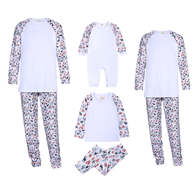 Manufacturer Custom Blank Polyester Christmas Pajamas Family Matching Pajamas Set