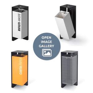 Contenedor de Basura Clasificado de Acero Inoxidable para Exteriores, 3 o 4 Compartimentos, Contenedor de Reciclaje Comercial para Áreas Públicas - Product Image 5