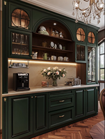 Buffet en bois massif laqué noyer foncé pour projets de villas et appartements