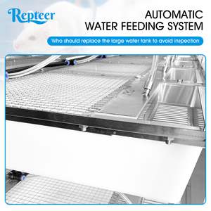 Repteer Étagère de reproduction pour souris en acier inoxydable, 72 tiroirs, double rangée, 6 niveaux, robuste, avec système de fixation par <span class=keywords><strong>bouton</strong></span>-pression, pour élevage en vrac et utilisation en laboratoire - Product Image 1