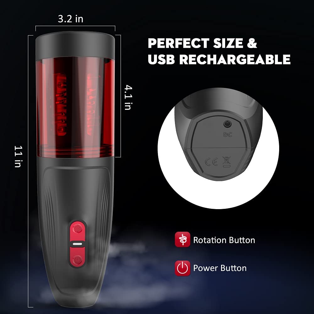Male Masturbator Vibrator Masturbation Real Pussy Vibration Telescopic Rotation Automatic Masturbating Cup For Men Sex Toy