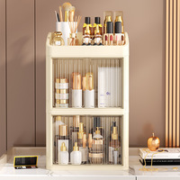 Boîte de rangement moderne pliable à double porte couronne support multicouche blanc papeterie cosmétiques aluminium PP Rectangle stockage des aliments