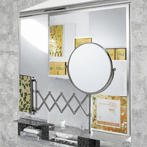 Miroir de salle de bain pliable double face de 8 pouces, miroir rond extensible en acier à fixer au mur pour salle de bain et hôtel - Product Image 3