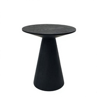 Table basse ronde contemporaine en bois de frêne massif de style nordique, table d'appoint design noire, vente en gros