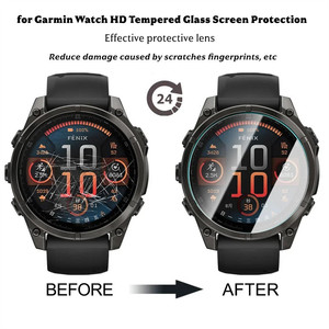 Protector de Pantalla para Reloj Inteligente, Cubierta de Vidrio Templado Transparente, Película Protectora para Reloj Garmin <span class=keywords><strong>Fenix</strong></span> 8 Pro 7 7S 7X 6 6s 6x Pro - Product Image 1