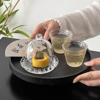 Délicat après-midi thé perle bord Dessert présentoir plaque verre cloche dôme ensemble petit chandelier gâteau bol plateau