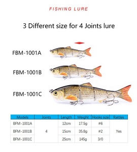 Swimbait duro de 12cm/17,5g, señuelo multiarticulado de natación para pesca de lubina, Señuelos de Pesca de hundimiento lento, 4 segmentos - Product Image 3
