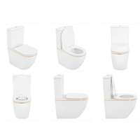 WC monobloc commercial avec bidet intégré, produit sanitaire haut de gamme, pour salle de bain, à poser au sol