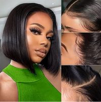 4x4 2x6 Wig bob depan renda Wig rambut manusia # 1B warna rambut Vietnam mentah produk jual Panas 2024 penjual Henan Beli banyak