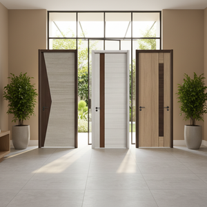 Porte intérieure moderne en PVC WPC (bois-plastique composite) à prix avantageux, étanche, insonorisée, pour hôtels et villas, garantie 5 ans - Product Image 2