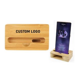 Wholesale Wood Bamboo Phone Holder Wireless Mobile Cell Phone Smartphone <b>Stand</b> Voice Amplifier Portable Wireless <b>Speaker</b> <b>Stand</b> - Product Image 1