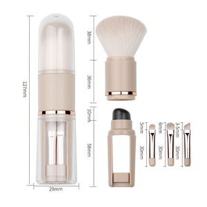 Beliebteste Mini tragbare benutzer definierte koreanische 5 in 1 einziehbare abnehmbare rotierende Augen Make-up Pinsel für die Reise - Product Image 4
