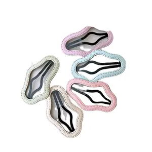 New 5-pcs ice cream color hollowed out five-star shaped girl hair clips that won't harm hair Handmade hair accessories