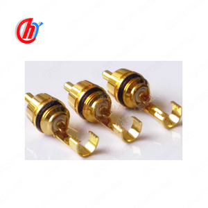 ปลั๊ก RCA แบบหกพอร์ตตรง (ไม่มีปลอกหุ้ม) ชุบทอง 24K, ปลั๊ก RCA แบบหกพอร์ตตรง (ไม่มีปลอกหุ้ม) ชุบทอง 24K - Product Image 1