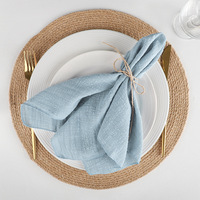 Serviettes en coton slub personnalisées en gros, nappes carrées pour la maison, les mariages, les réceptions et la décoration de table fine.